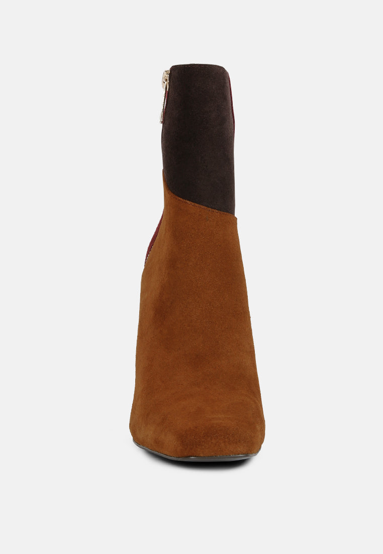 ezra tan patchwork suede ankle boots#color_tan_multi