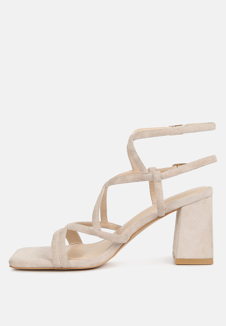 FIORELLA Beige Strappy Block Heel Sandals#color_beige