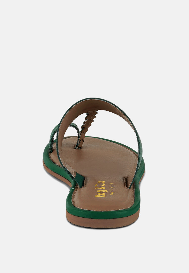 HARRIS Green Toe Ring Braided Slip Ons#color_green