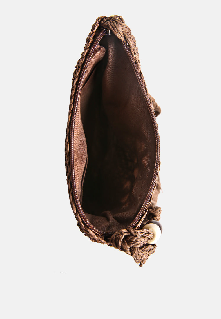 hay day beige paper straw crochet bag#color_brown