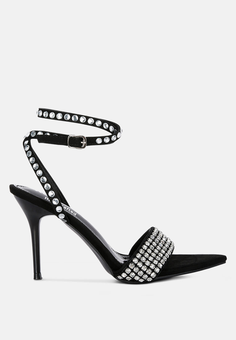 zurin black high heeled diamante sandals#color_Black