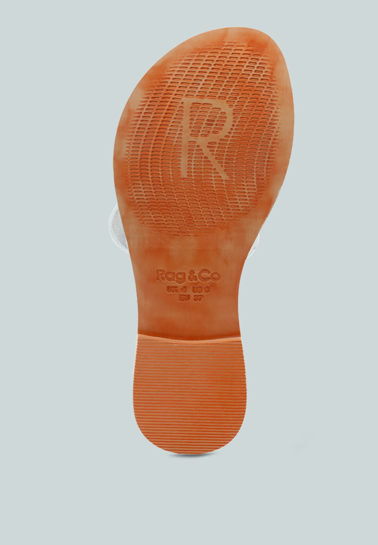 LEONA White Thong Flat Sandals_white