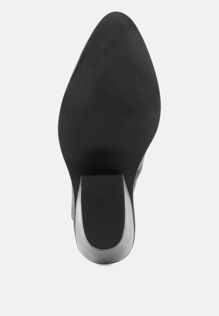 MAE Grey Classic Mule Heels-Grey