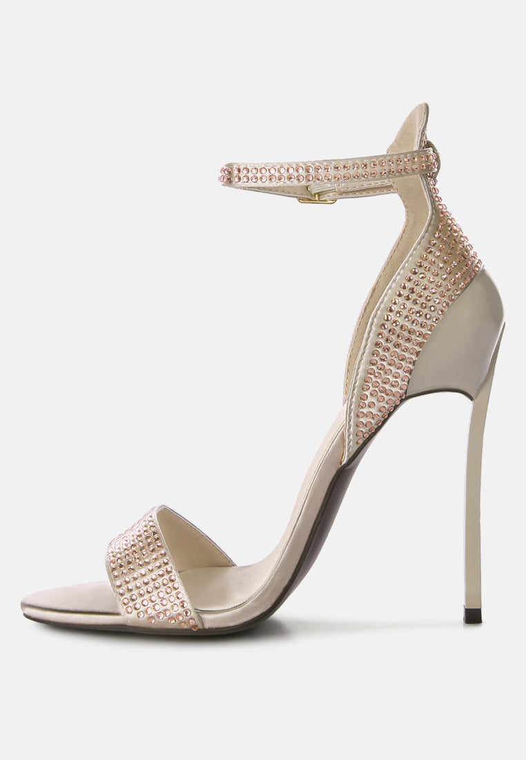 MAGNATE Pointed High Heel Party Sandals in Beige#color_Beige