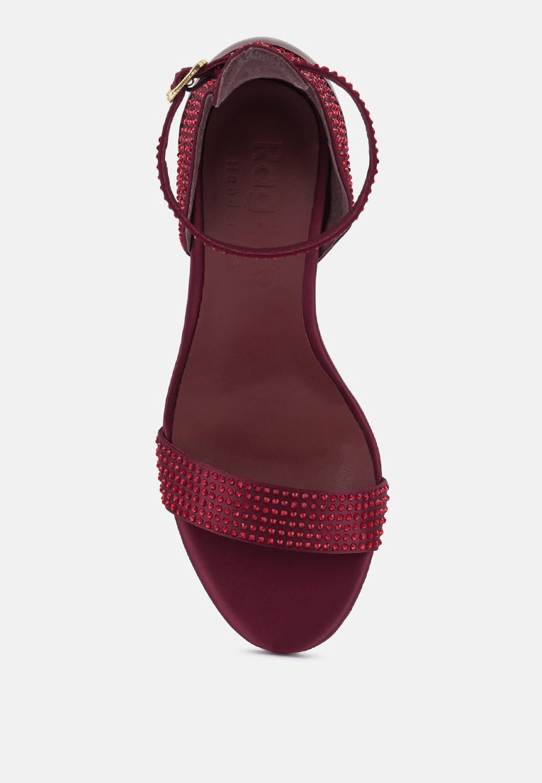 MAGNATE Pointed High Heel Party Sandals in Burgundy_Burgundy