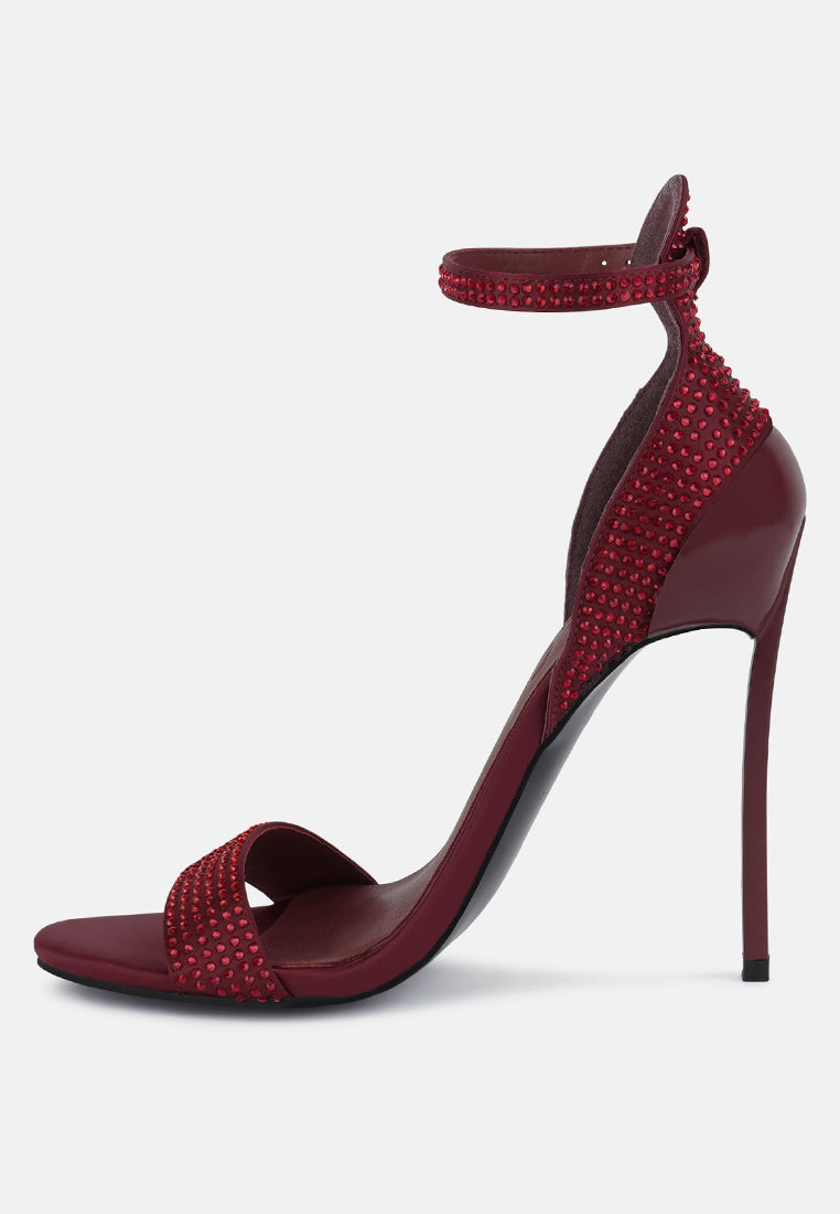 MAGNATE Pointed High Heel Party Sandals in Burgundy_Burgundy
