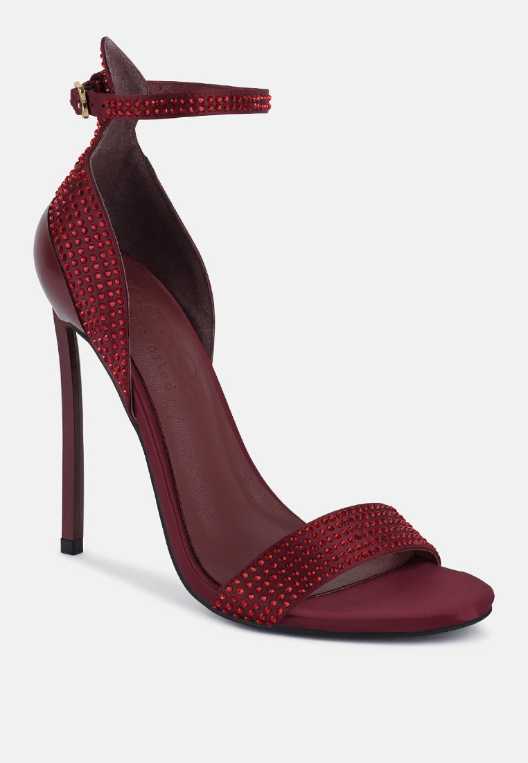 Burgundy 2025 embellished heels