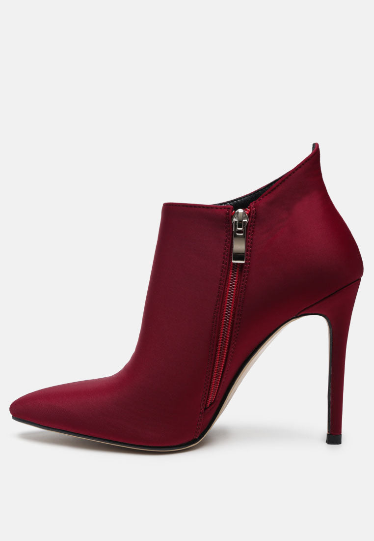 MELBA Pointed toe Stiletto Boot in Burgundy-BURGUNDY