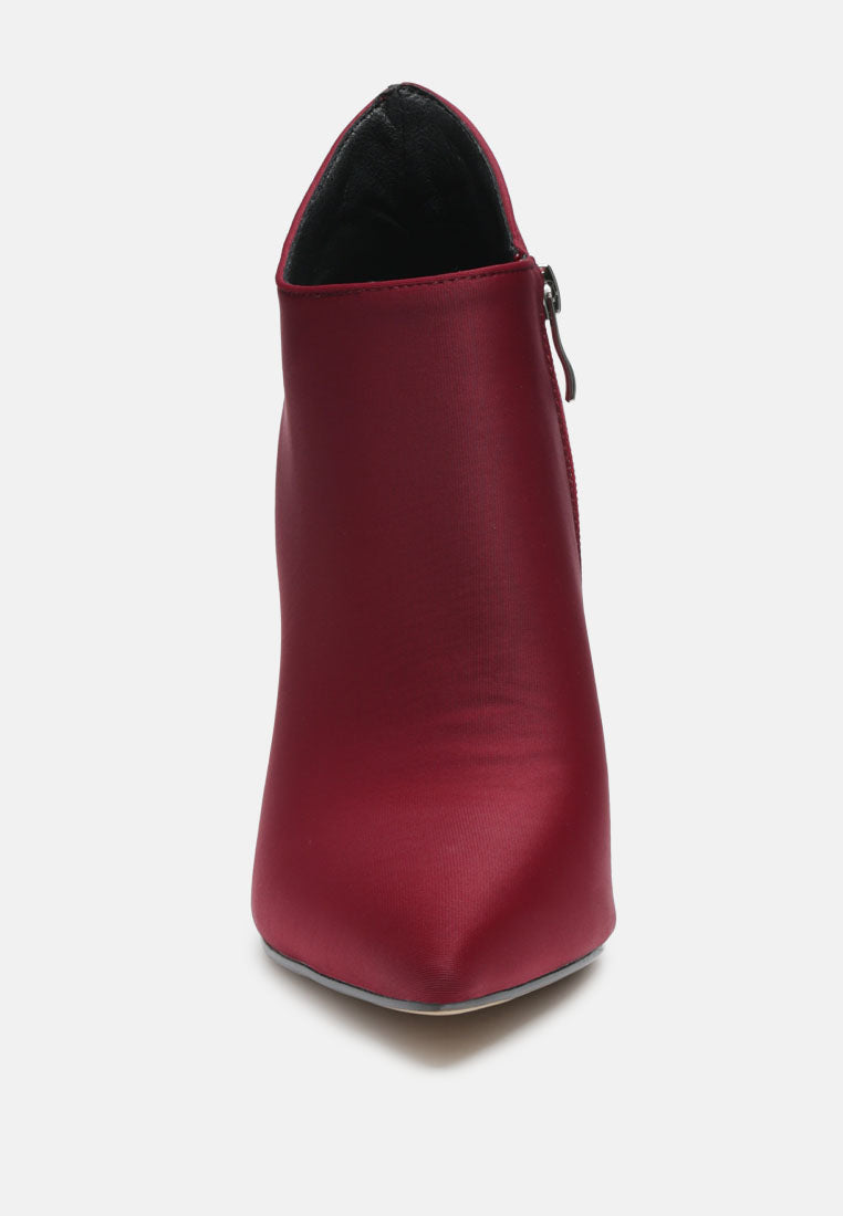 MELBA Pointed toe Stiletto Boot in Burgundy-BURGUNDY