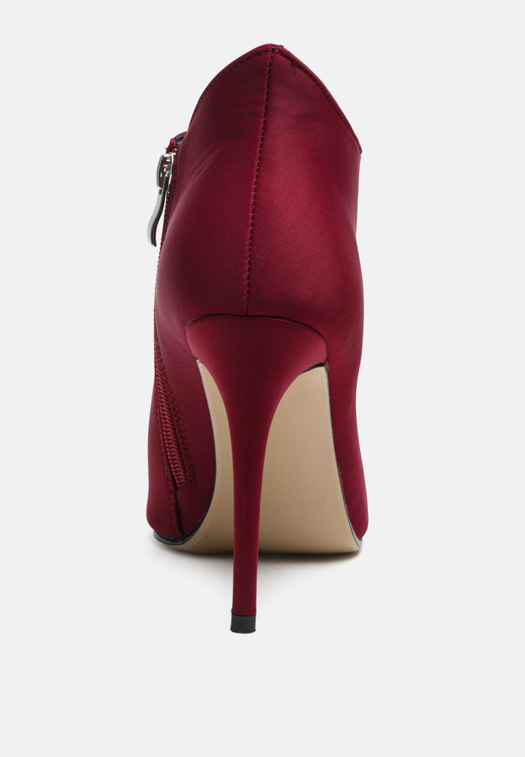 MELBA Pointed toe Stiletto Boot in Burgundy-BURGUNDY