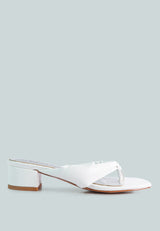 MEMESTAR White Low Heel Thong Sandals-White