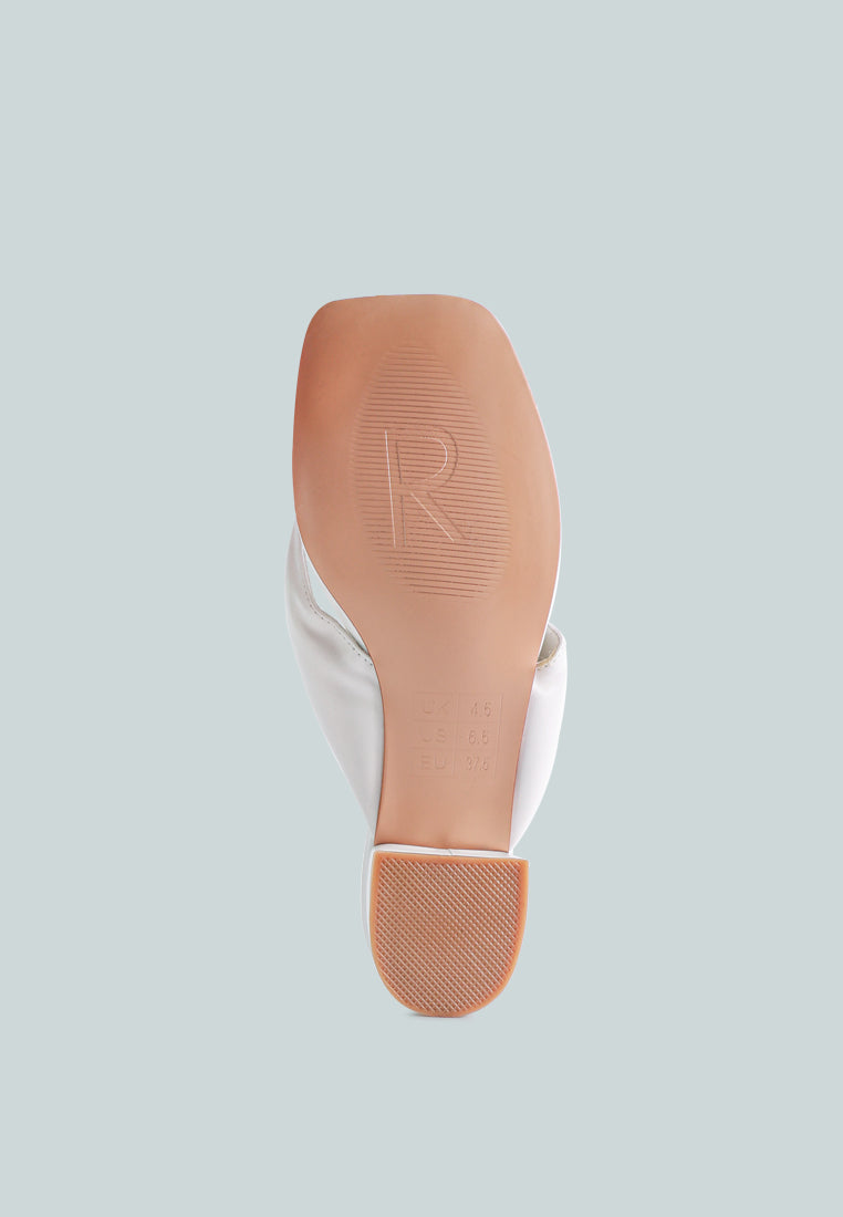 MEMESTAR White Low Heel Thong Sandals-White