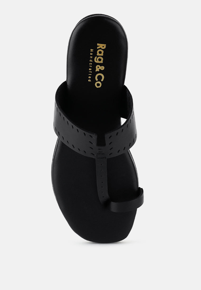 MILA Black Toe Ring Thong Slip Ons#color_black