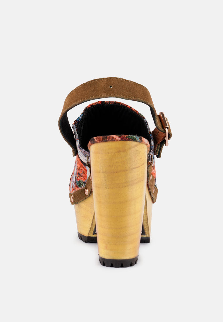 MURAL Tapestry Handcrafted Clog Loafers_Floral