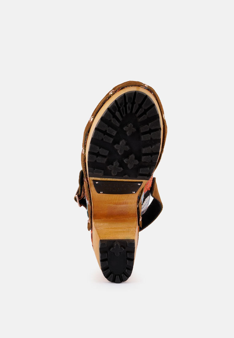 MURAL Tapestry Handcrafted Clog Loafers_Floral