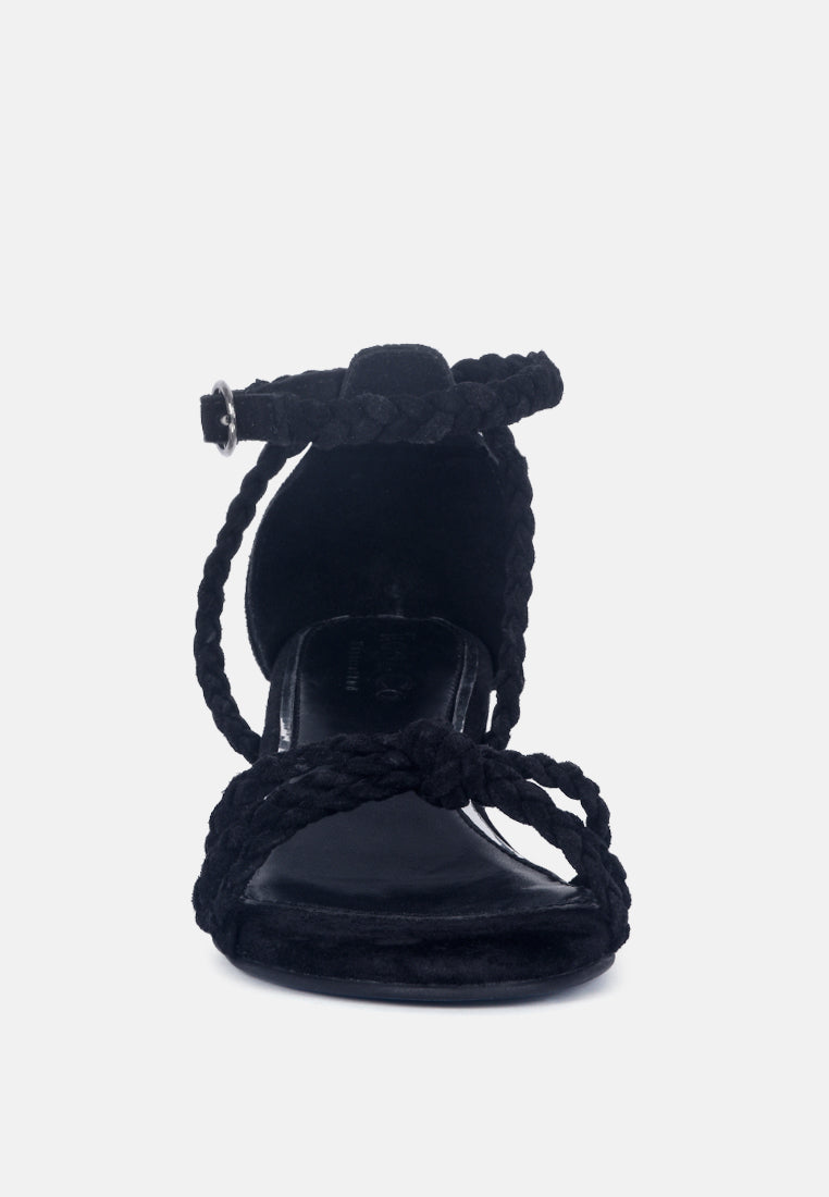 NICOLA Black Block Heel Sandal-Black