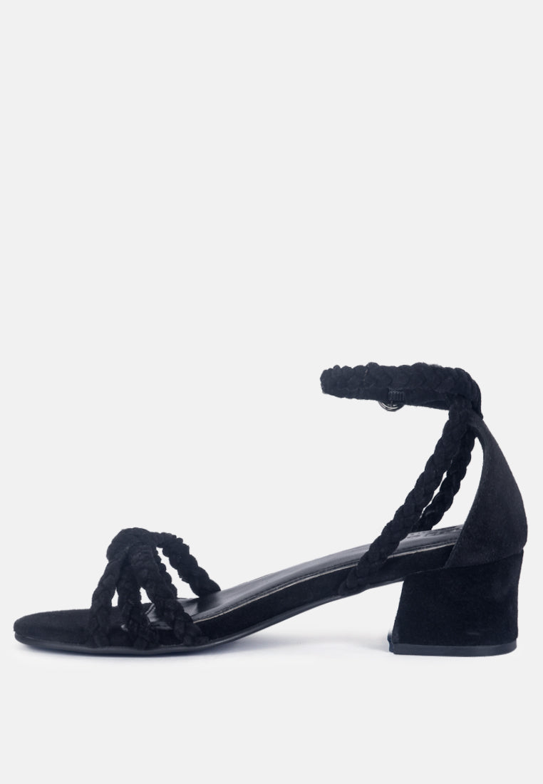 NICOLA Black Block Heel Sandal-Black