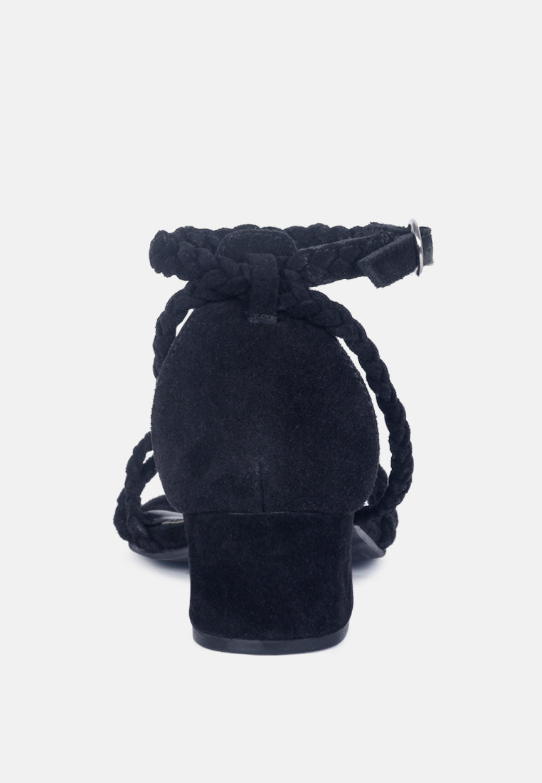 NICOLA Black Block Heel Sandal-Black