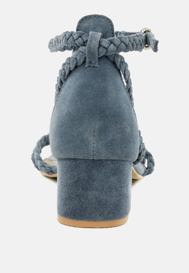 NICOLA Denim Block Heel Sandal-Denim