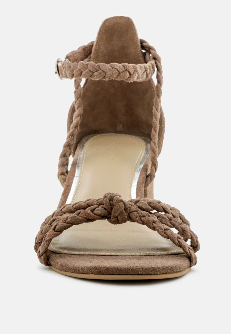 NICOLA Taupe Block Heel Sandal-Taupe