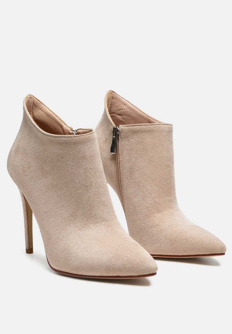 NYXA Stiletto Ankle Boot In Beige - Main Image