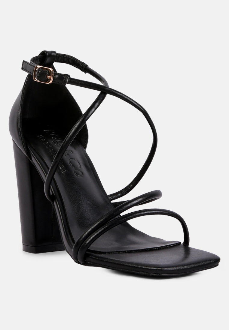 OPULENCE Black High Heeled Dress Sandal_Black