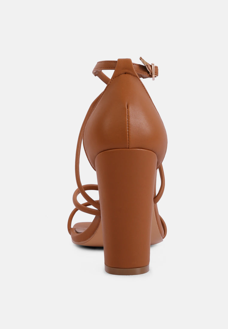 OPULENCE Tan High Heeled Dress Sandal_Tan