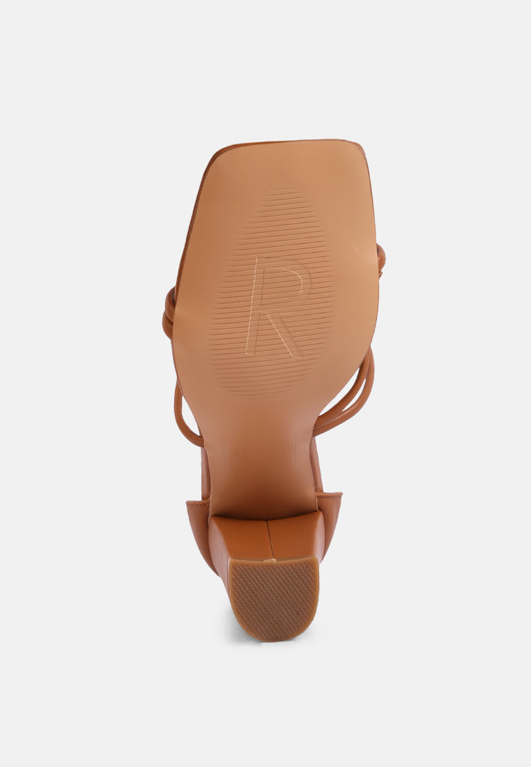 OPULENCE Tan High Heeled Dress Sandal_Tan