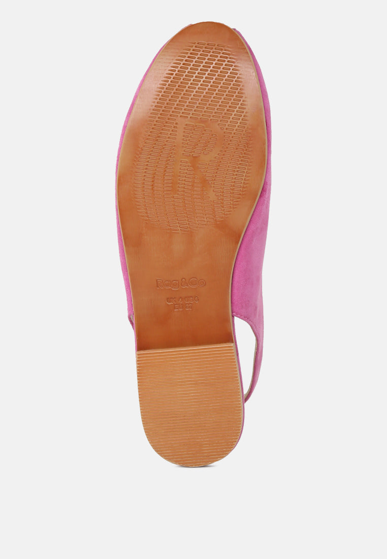 ORIANA Fuchsia Slingback Flat Sandals-Fuchsia