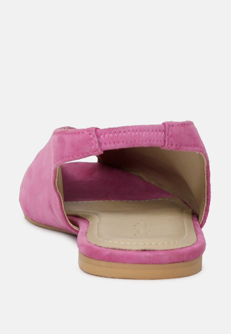 ORIANA Fuchsia Slingback Flat Sandals-Fuchsia