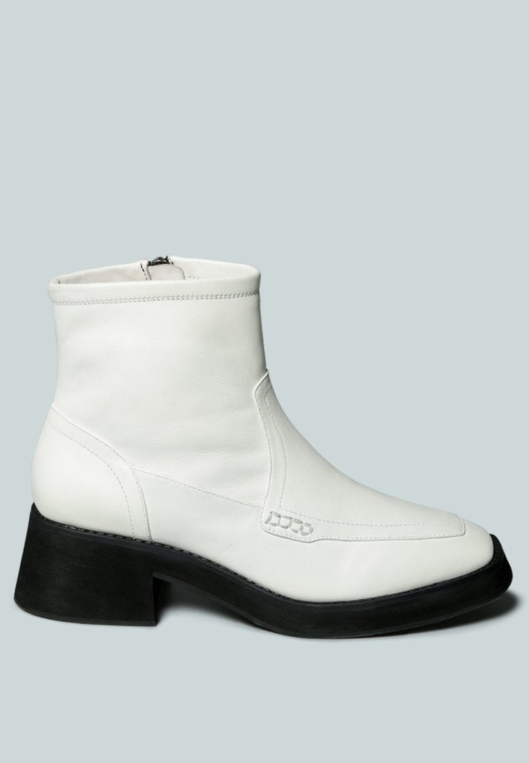 OXMAN Classic White Ankle Boot_White