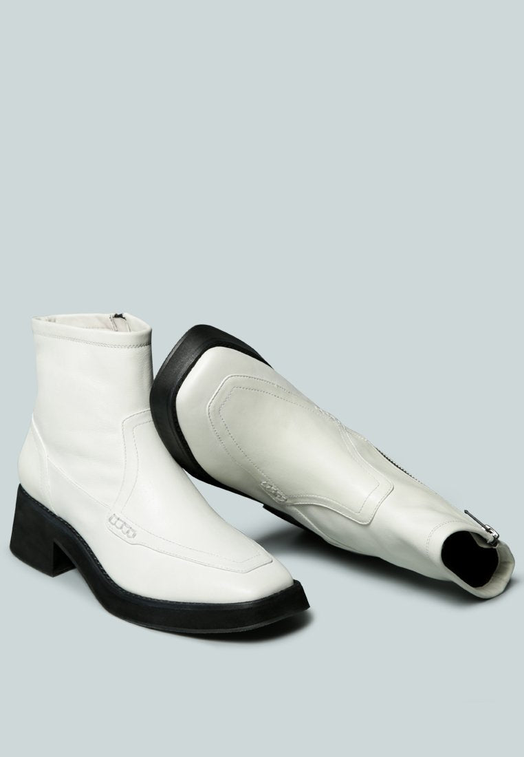OXMAN Classic White Ankle Boot_White