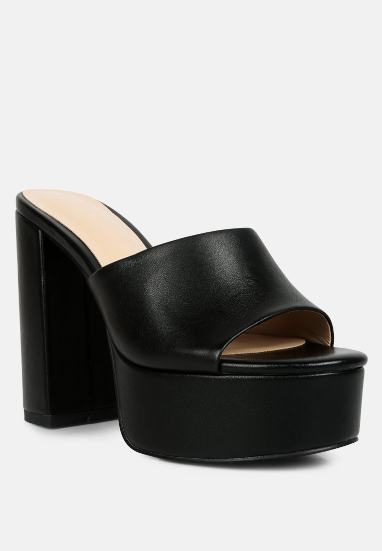 SHURI Open Toe High Block Heel Sandals in Black#color_black