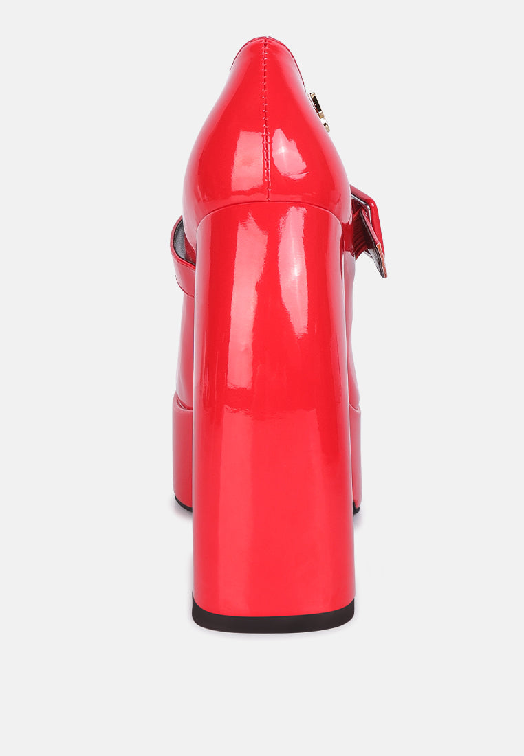 pablo red statement high platform heel mary jane sandals#color_red