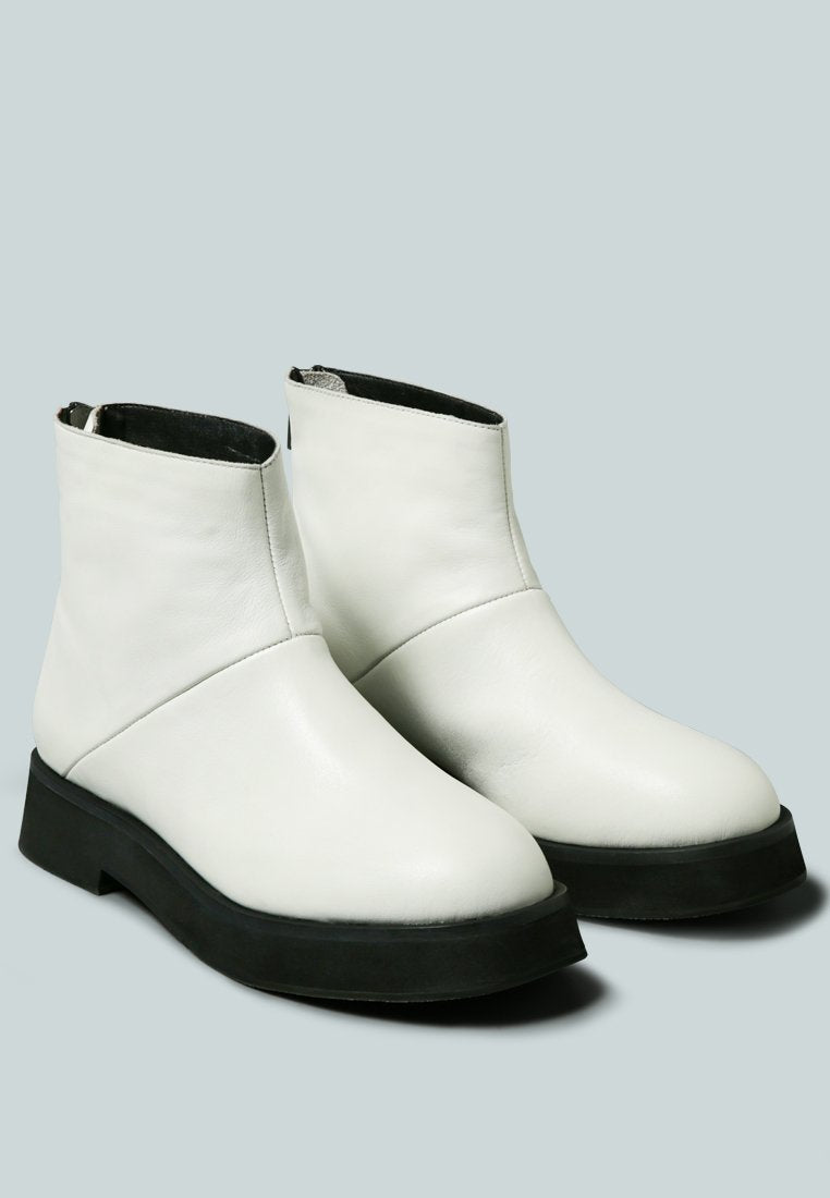 PALTROW Zip-up White Ankle Boot_White