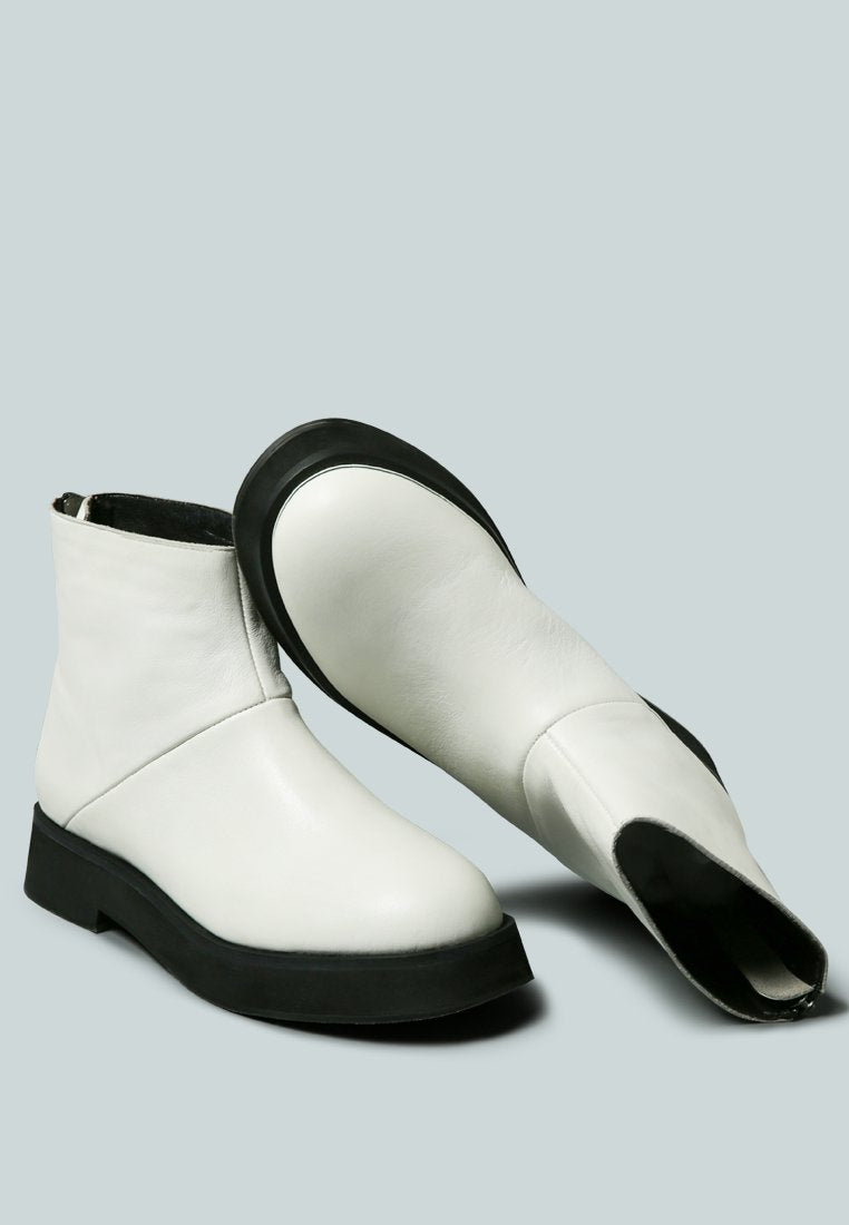 PALTROW Zip-up White Ankle Boot_White