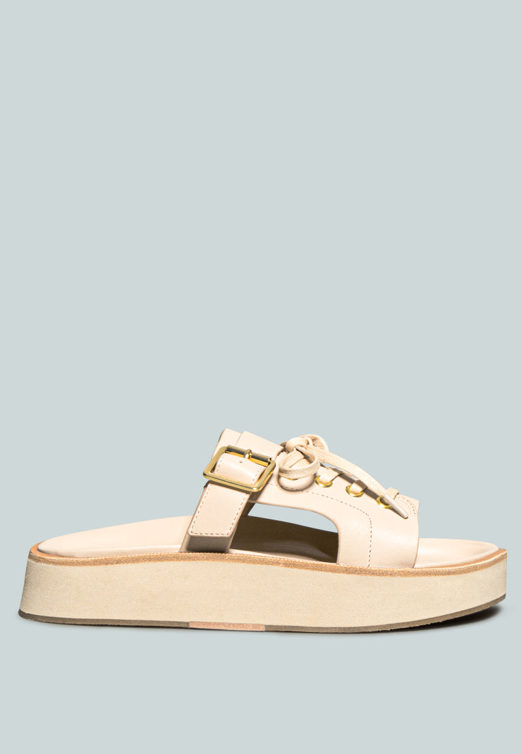PATTON Nude Lace Up Buckled Platform Sandals_Nude