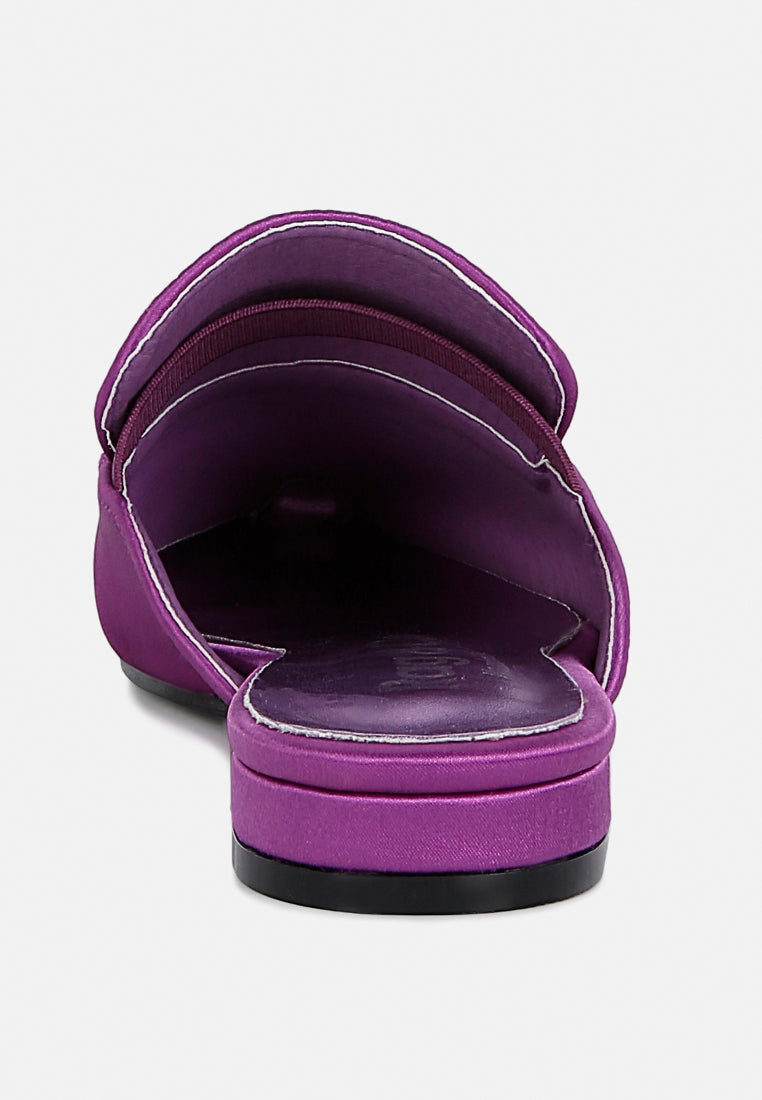 PERRINE Diamante Jewel Satin Mules in Purple#color_purple