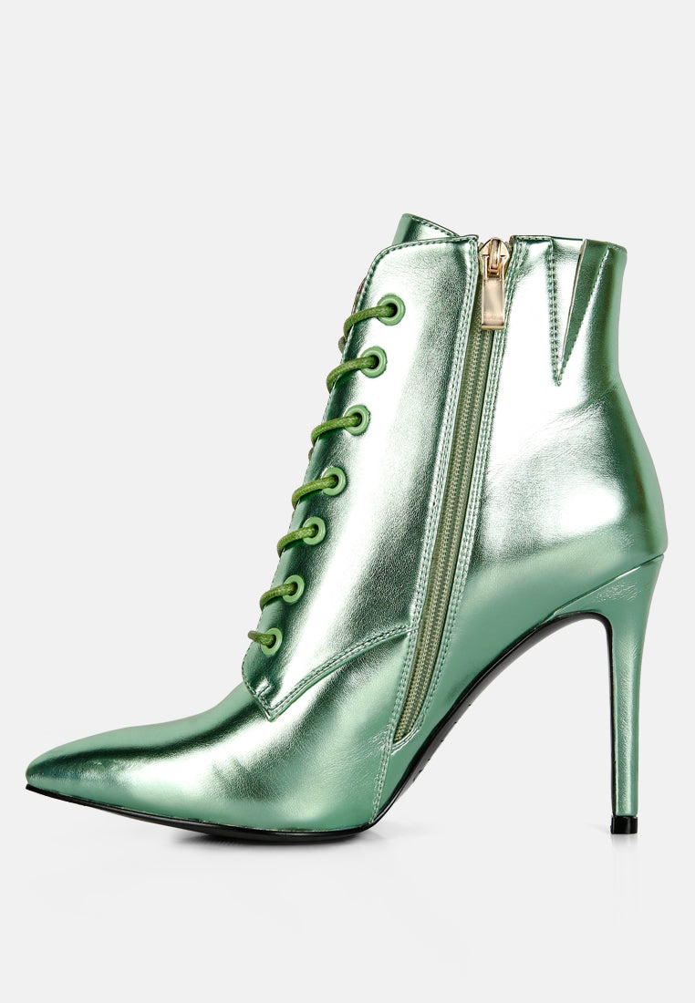 piet green metallic stiletto ankle boot#color_green