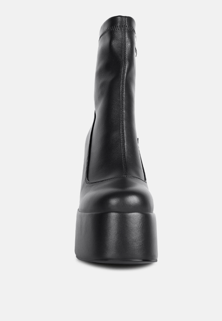 PURNELL Black High Platform Ankle Boots#color_black