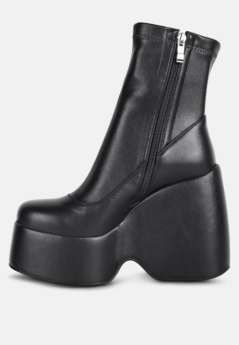 PURNELL Black High Platform Ankle Boots#color_black