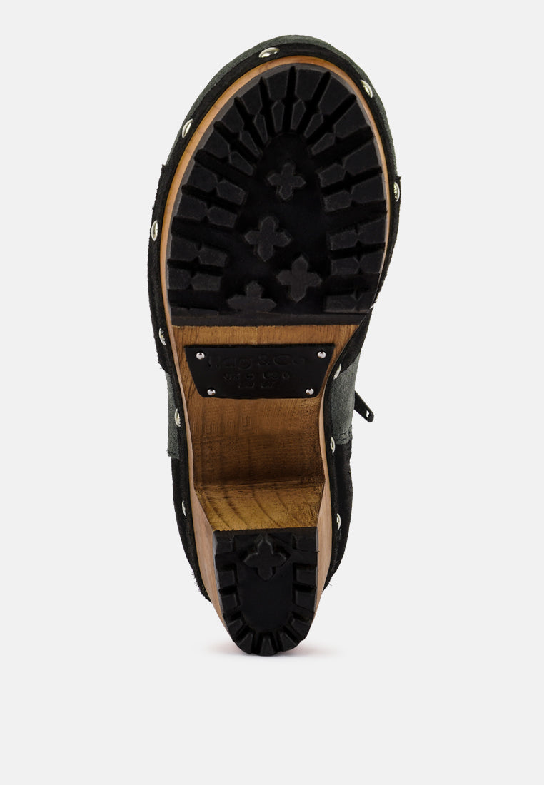 HURON Grey Fine Suede Patchwork Ankle Boots_black-grey