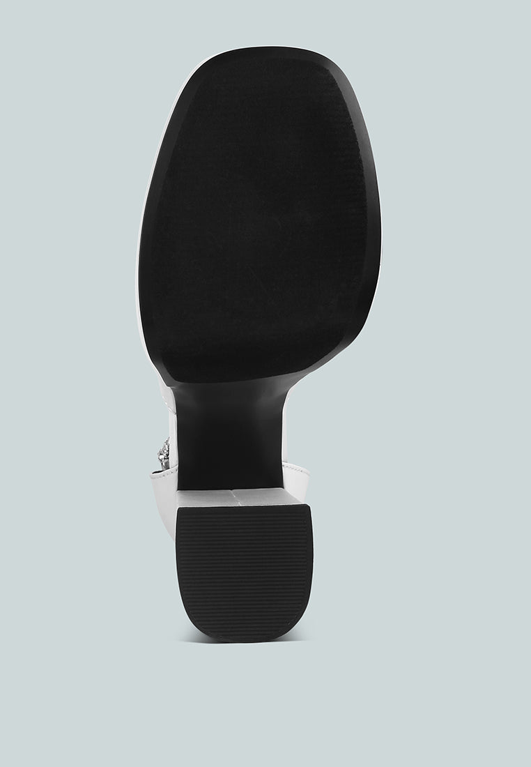 MARTINI White Sky High Platform Sandals in White#color_white