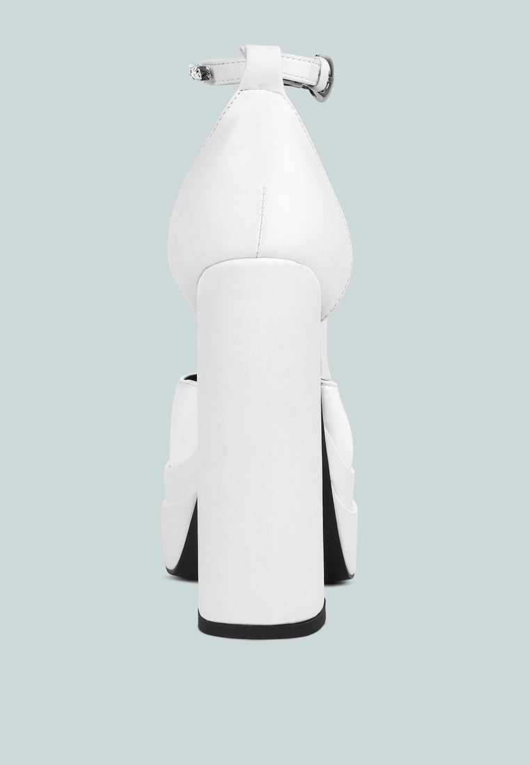 MARTINI White Sky High Platform Sandals in White#color_white