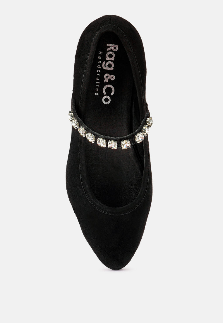 assisi black fine suede maryjane ballet blats_black