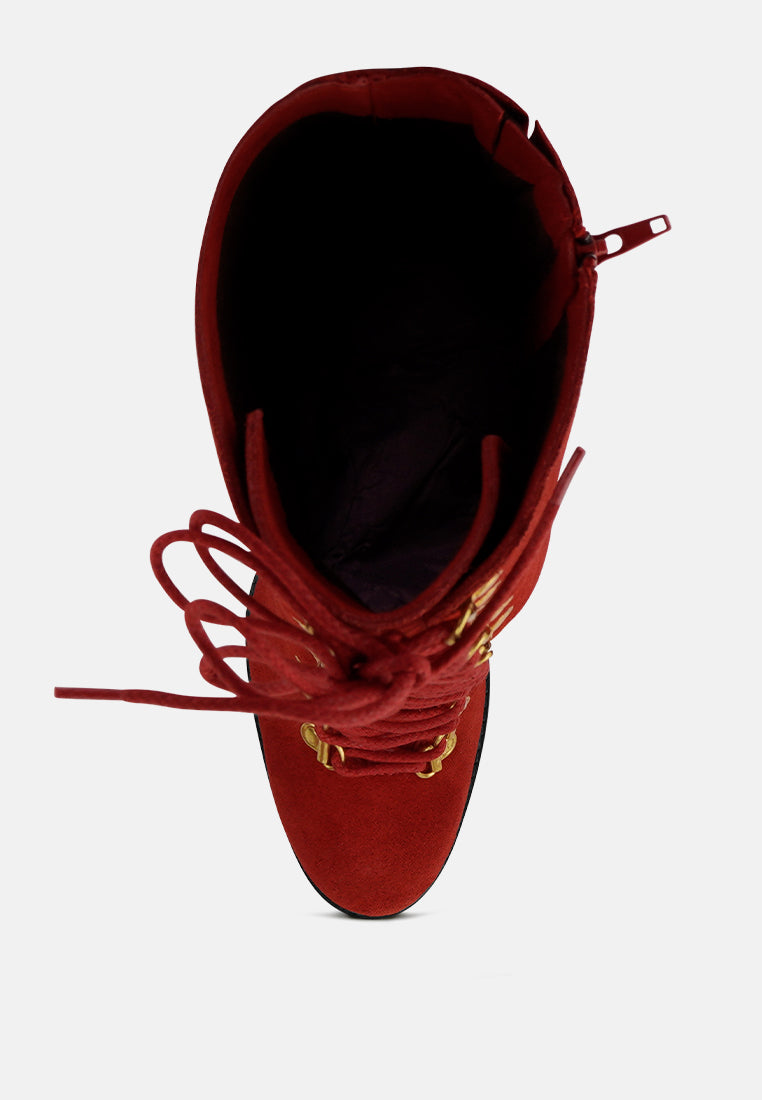 sleet-slay antique red heeled calf boot_red