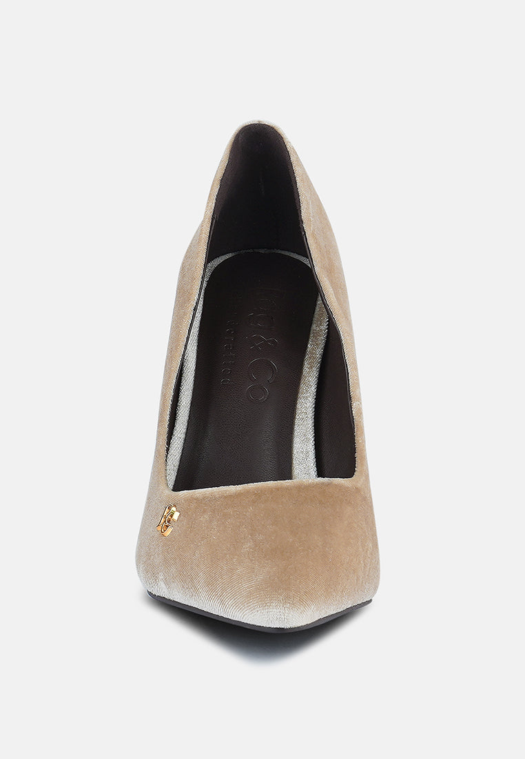 CYBER GIRL Champagne Diamante Block Heeled Pumps_champagne