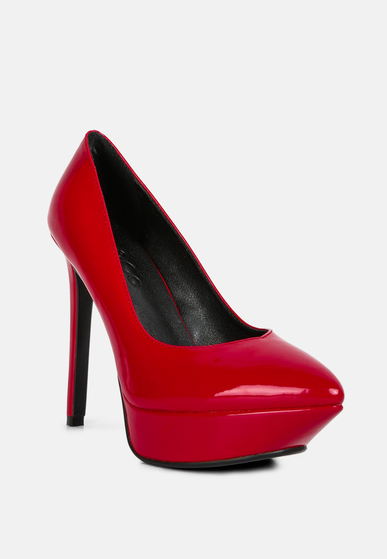 Red leather clearance pumps shoes