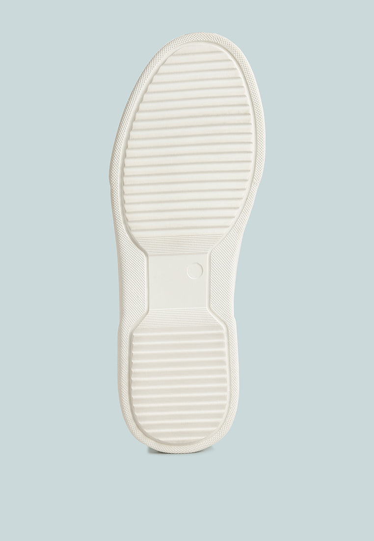 SCHICK Lace Up Leather Sneakers in White White#color_White White