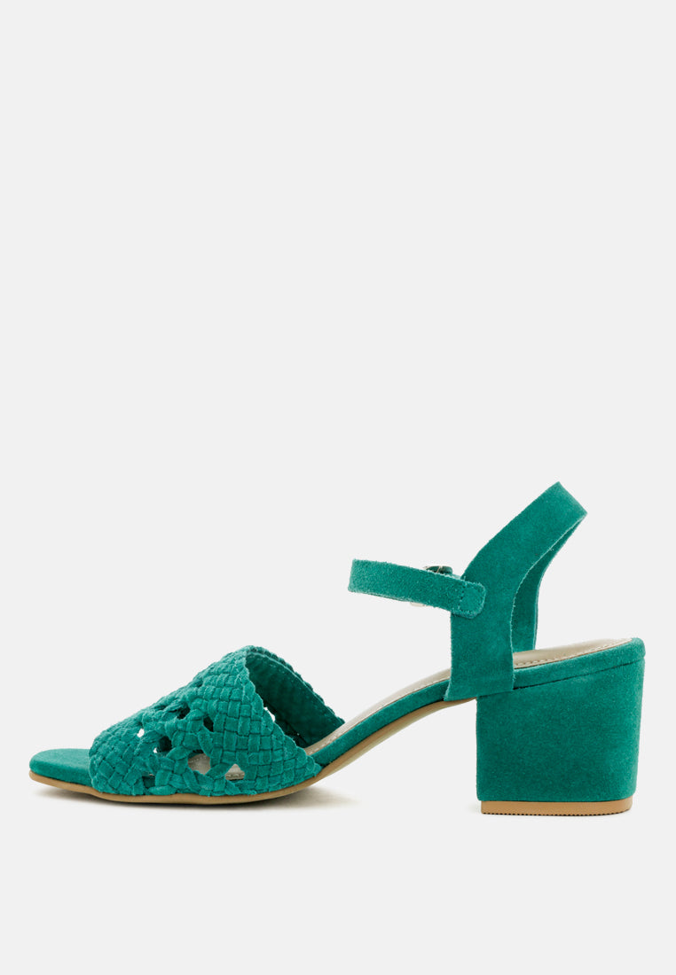TASHA Turquoise Block Heel Sandal-Turquoise